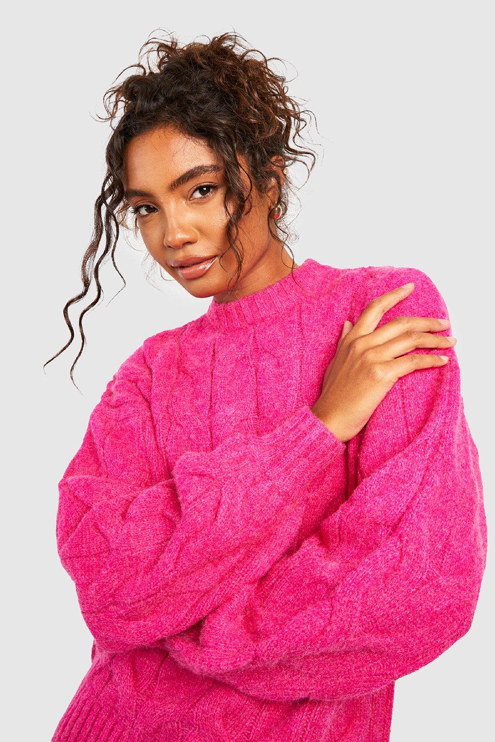 Pink chunky jumper best sale